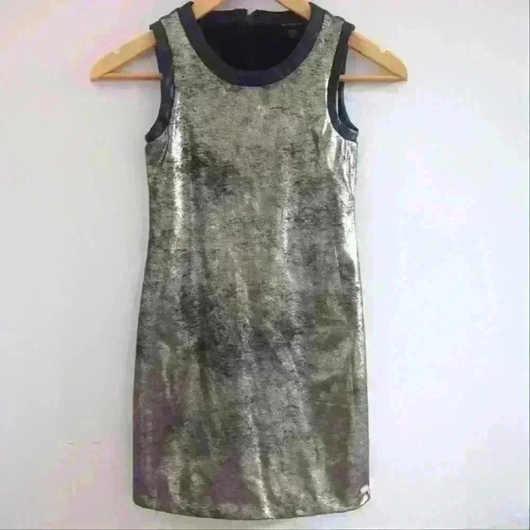 GUESS |  Girl's Metallic Gold-Tone Faux Suede Sleeveless Dress - Picture 1 of 6